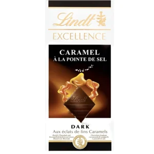 شکلات تلخ لینت با طعم کارامل و نمک دریایی Lindt Excellence Caramel A La Pointe De Sel وزن 100 گرم