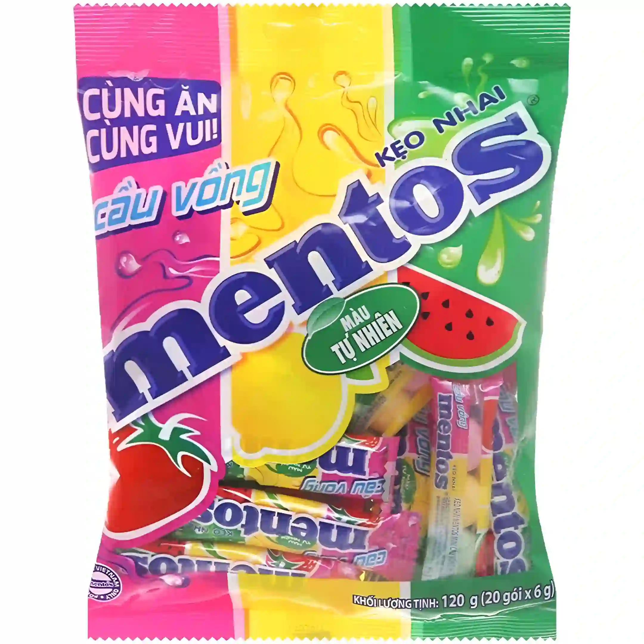 آبنبات منتوس با طعم میکس میوه ای Mentos...