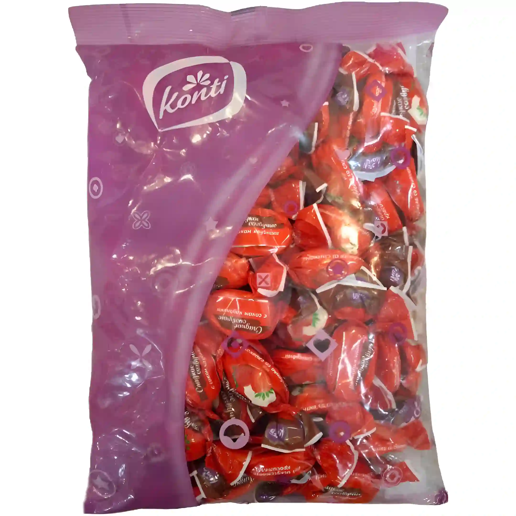 شکلات کنتی با مغز کرم توت فرنگی و...