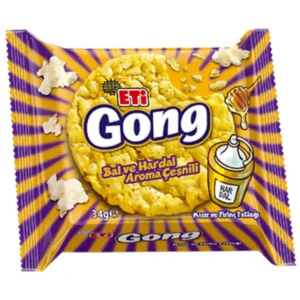 کیک ذرت و برنج با طعم عسل و خردل اتی گونگ Eti Gong Ballı ve Hardallı وزن 34 گرم