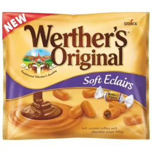 تافی کاراملی نرم اکلیر وردرز اورجینال مغز کرم شکلاتی Werther's Original Soft Eclairs وزن ۵۰۰ گرم