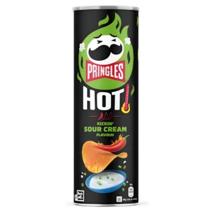 چیپس تند سیب زمینی پرینگلز با طعم خامه ترش Pringles Hot Kickin Sour Cream وزن 160 گرم