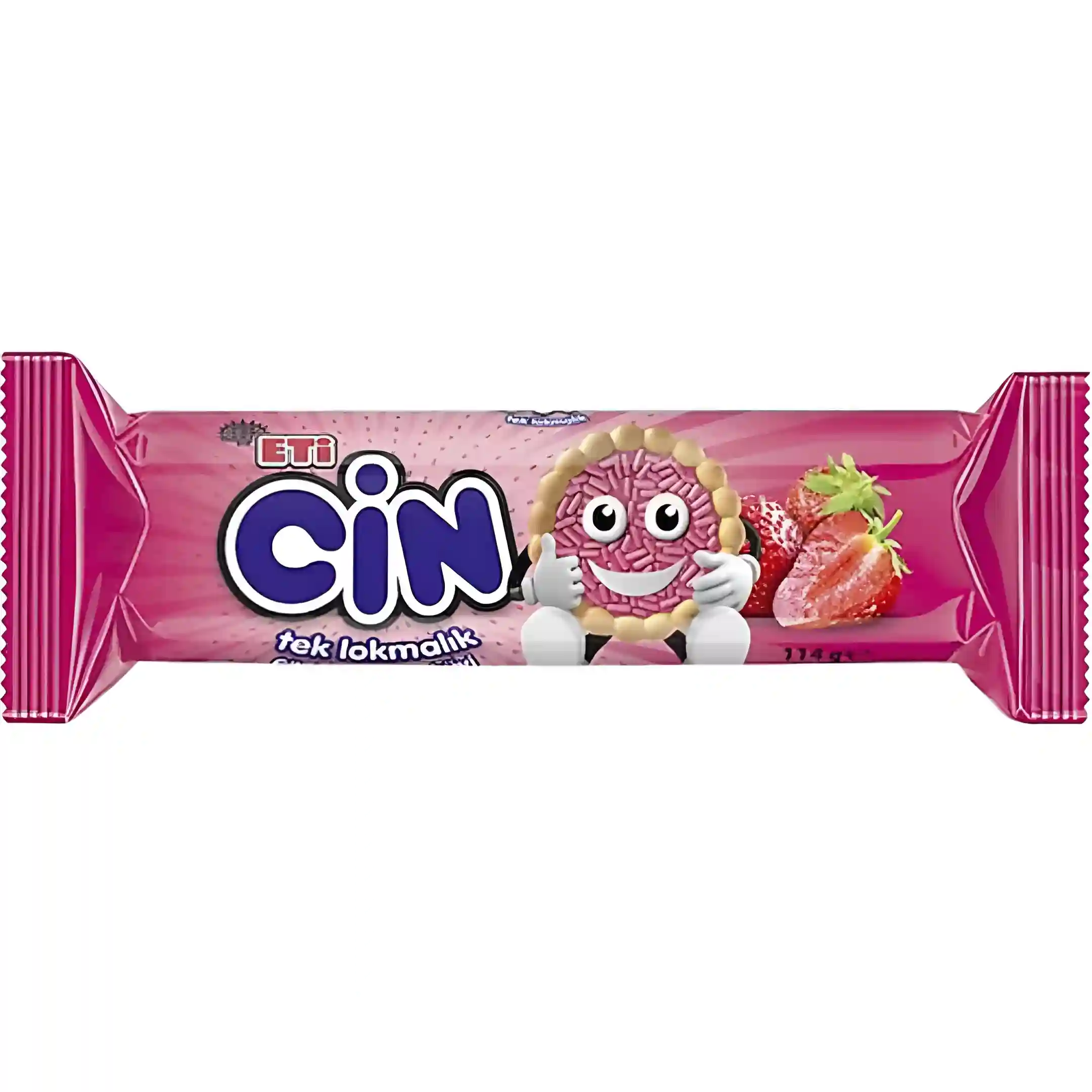 بیسکویت اتی جین با مغز کرم توت فرنگی Eti Cin وزن 114 گرم