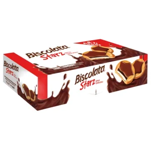 بیسکوئیت شیری شکلاتی استارز بیسکولاتا Biscolata Starz بسته 6 عددی وزن 225 گرم