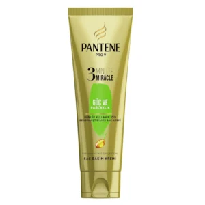ماسک مو 3 دقیقه ای سبز پنتن Pantene سری 3Minute Miracle مدل Guc Ve Parlaklik حجم 200 میل