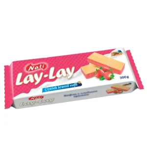 ویفر لای لای ناتی با کرم توت فرنگی Nati Lay Lay Ciyelek Kremli Vafli وزن 300 گرم