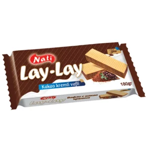 ویفر لی لی ناتی با کرم کاکائویی Nati Lay Lay Kakao Kremli Vafli وزن 180 گرم