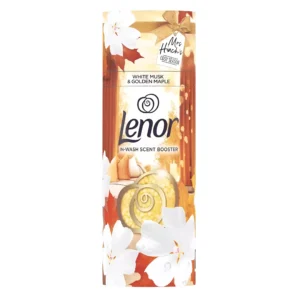دانه خوشبوکننده لباس لنور با رایحه مشک سفید و افرا طلایی Lenor White Musk & Golden Maple وزن 176 گرم