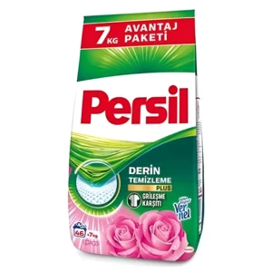 پودر ماشین لباسشویی پرسیل حاوی عصاره گل رز سری آوانتاژ Persil Avantaj Paketi وزن 7000 گرم