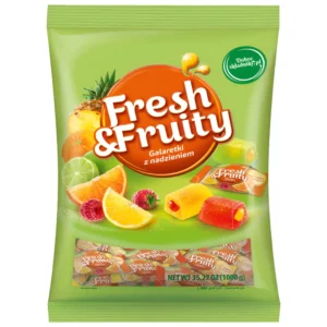پاستیل پذیرایی مغزدار فرش اند فروتی واول با طعم میوه های طبیعی Wawel Fresh & Fruity وزن 1000 گرم
