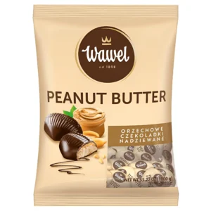 شکلات پذیرایی صدفی مغزدار واول پینات باتر با مغز کره بادام و روکش شکلات Wawel Peanut Butter وزن 1000 گرم