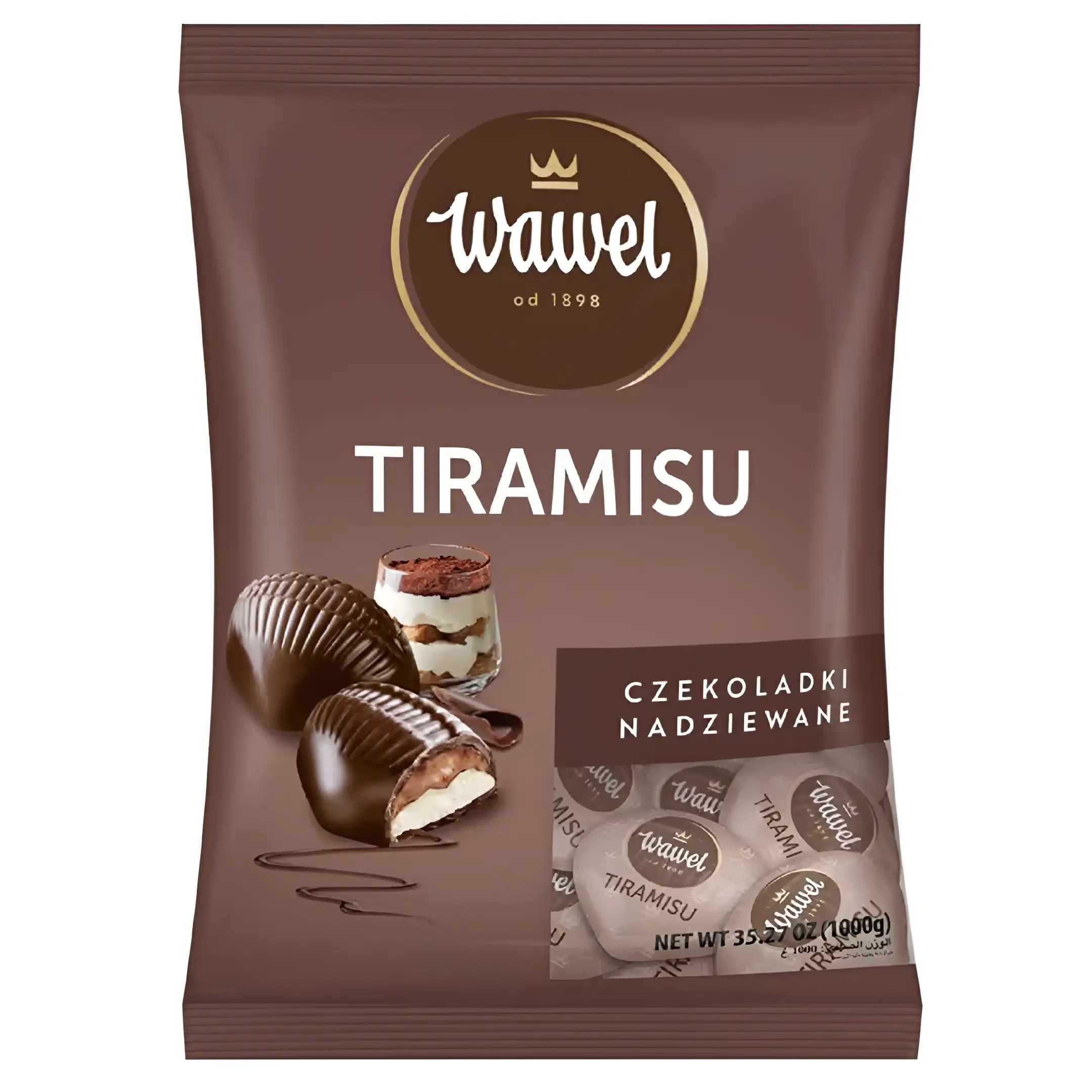 شکلات صدفی واول با مغز کرم تیرامیسو و...