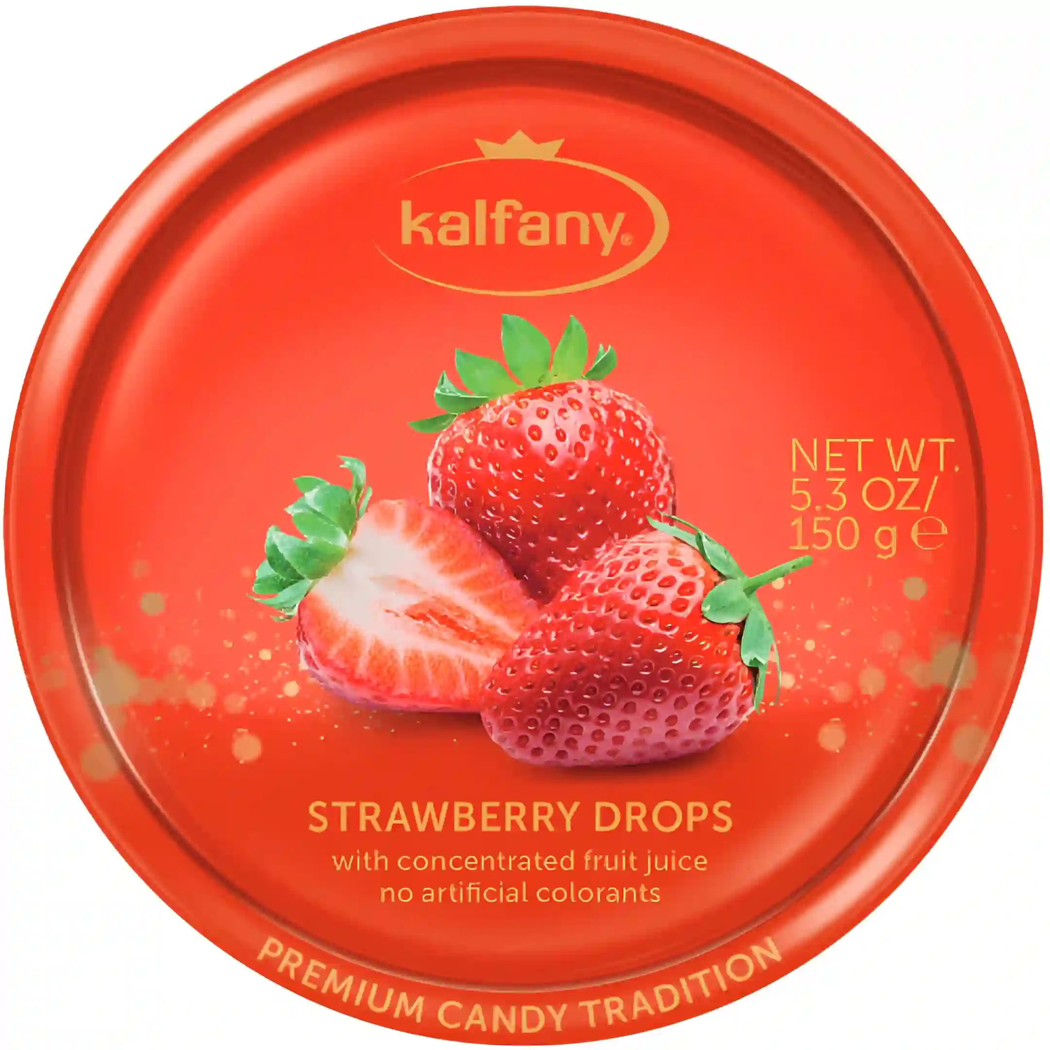 آبنبات کالفانی توت فرنگی Strawberry Drops وزن 150 گرم