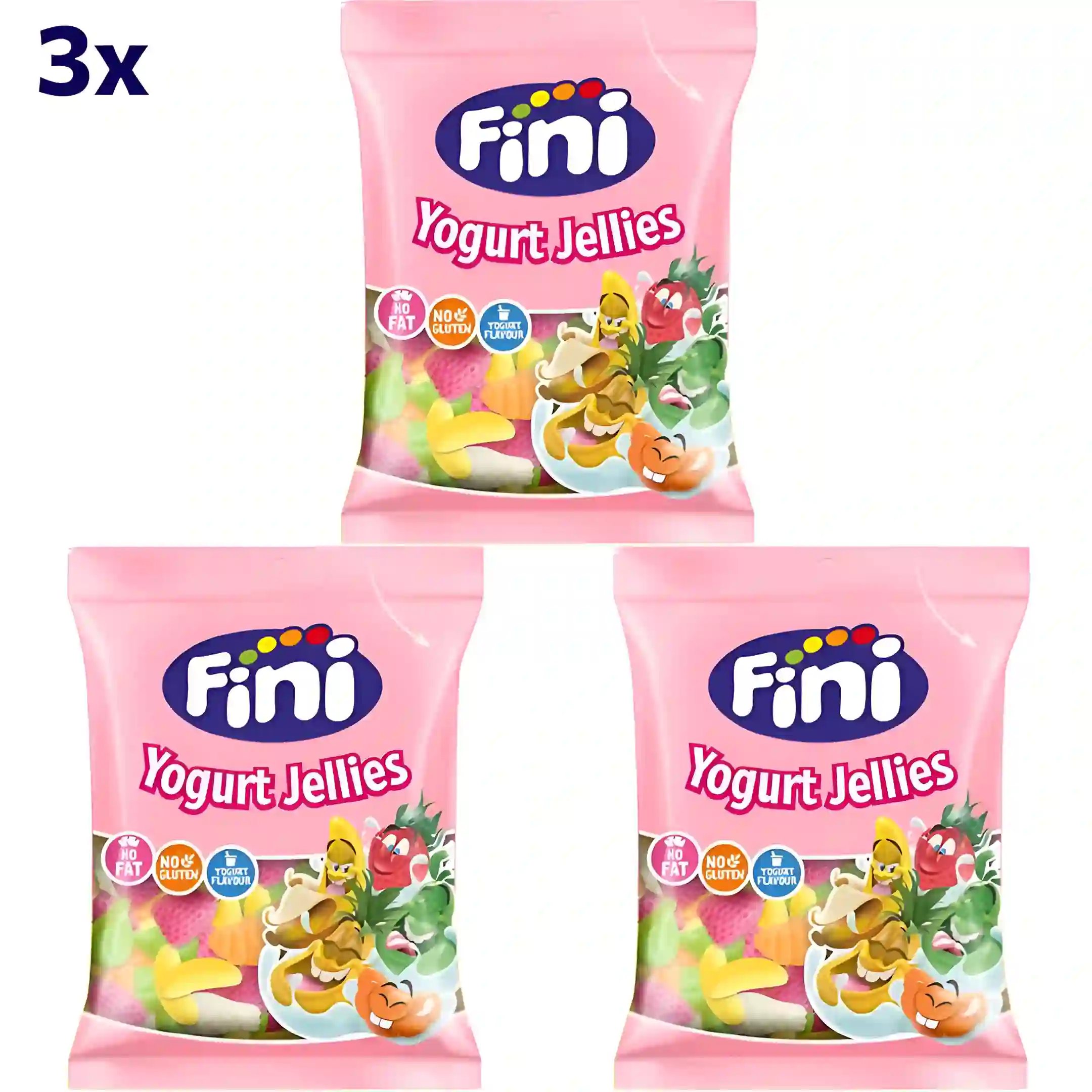 پاستیل ماست فینی بدون گلوتن و چربی Fini Yogurt Jellies وزن 90 گرم 3 عددی