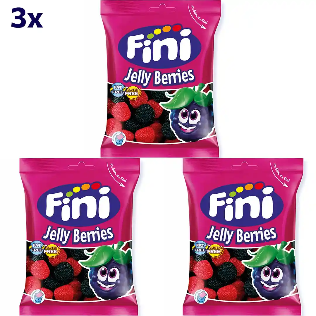 پاستیل تمشک فینی بدون گلوتن Fini Jelly Berries وزن 90 گرم 3 عددی