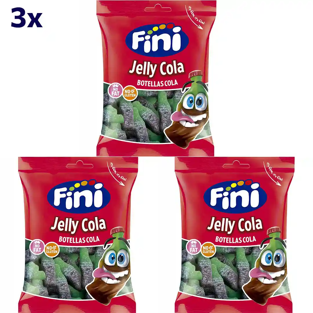 پاستیل نوشابه شکری فینی بدون گلوتن Fini Jelly Cola وزن 90 گرم 3 عددی