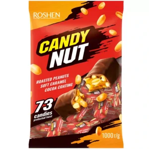 شکلات کندی نات روشن با مغز کرم کاراملی و بادام زمینی Roshen Candy Nut بسته 1 کیلویی
