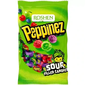 آبنبات ترش پپینز روشن میکس میوه ای Roshen Peppinez وزن 900 گرم