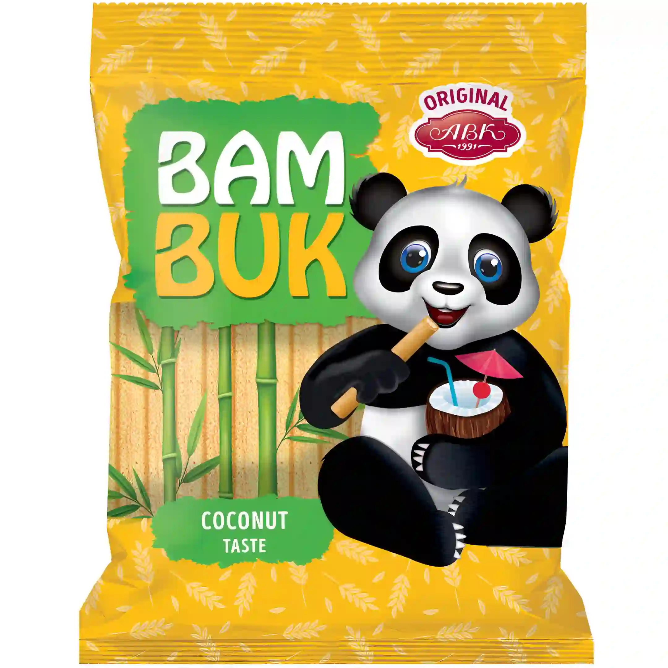 بیسکویت قلمی ABK مدل Bam Buk با مغز کرم نارگیلی 200 گرم