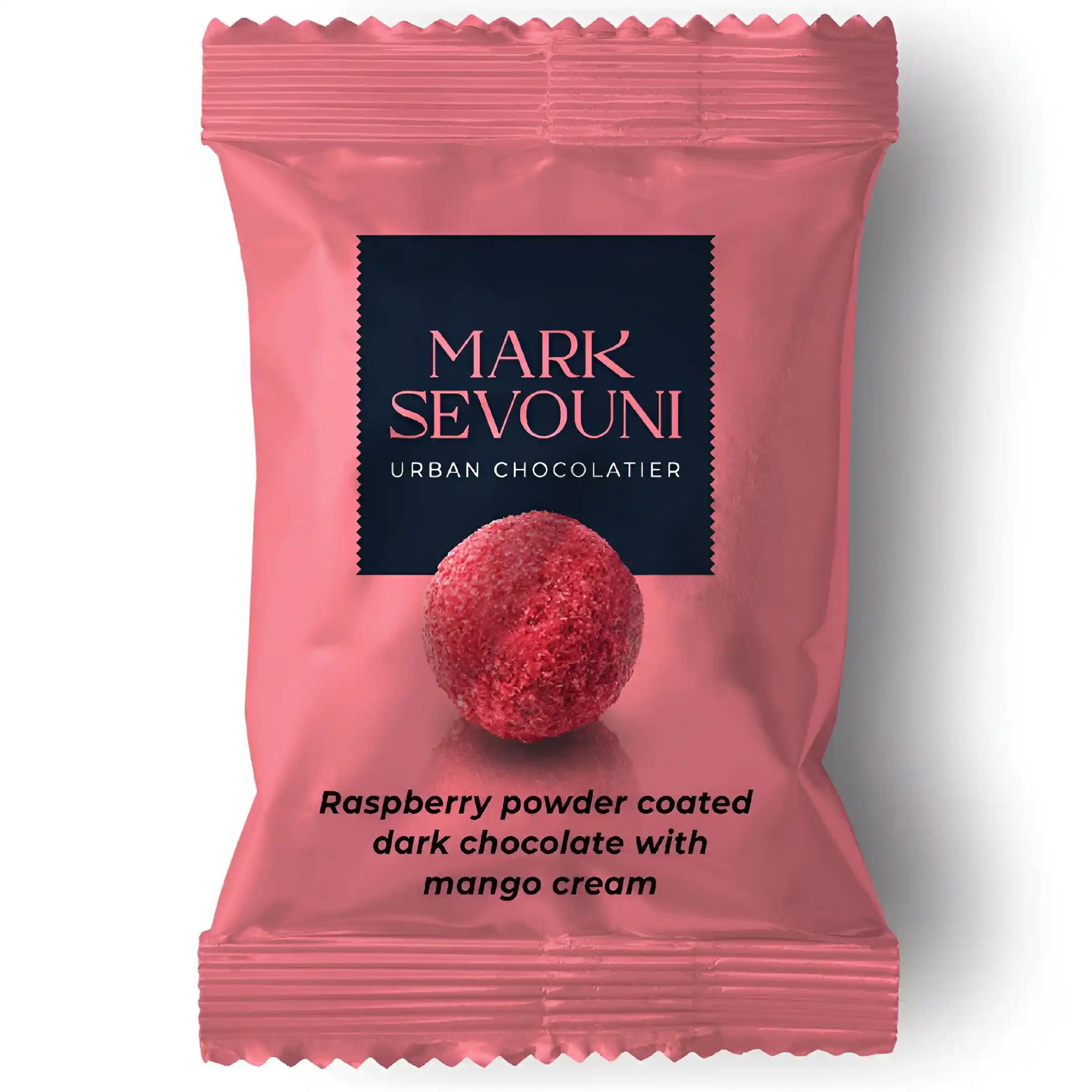 شکلات ترافل پذیرایی مارک سوونی انبه تمشک روکش پودر تمشک تلخ Mark Sevouni بسته 500 گرمی