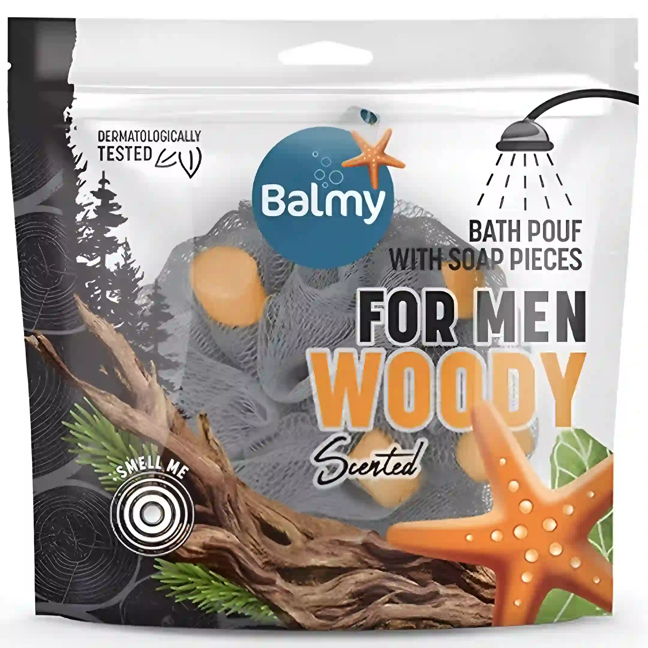 لیف و اسفنج حمام صابون دار آقایان بالمی Balmy For Men Woody وزن 76 گرم