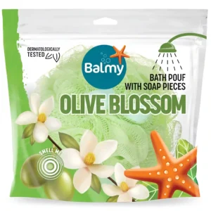 لیف و اسفنج حمام صابون دار شکوفه زیتون بالمی Balmy Olive Blossom وزن 76 گرم