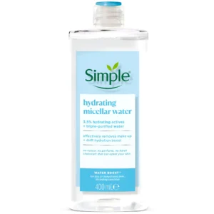 میسلار واتر آبرسان سیمپل مناسب پوست های خشک Simple Hydrating Micellar Water حجم 400 میل