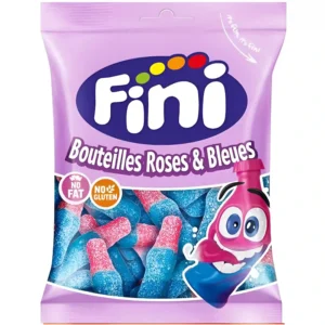 پاستیل بطری آبی صورتی فینی بدون گلوتن و چربی Fini Bouteilles Roses & Bleues وزن 90 گرم