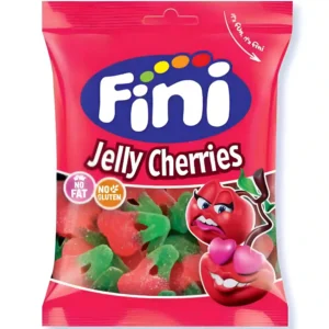 پاستیل گیلاس شکری فینی بدون گلوتن و چربی Fini Jelly Cherries وزن 90 گرم