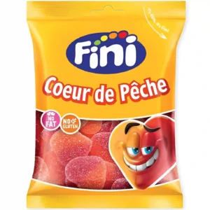 پاستیل قلبی هلو فینی بدون گلوتن و چربی Fini Coeur de Peche وزن 90 گرم