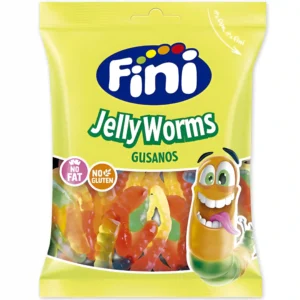 پاستیل کرم فینی بدون گلوتن و چربی Fini Jelly Worms Gusanos وزن 90 گرم