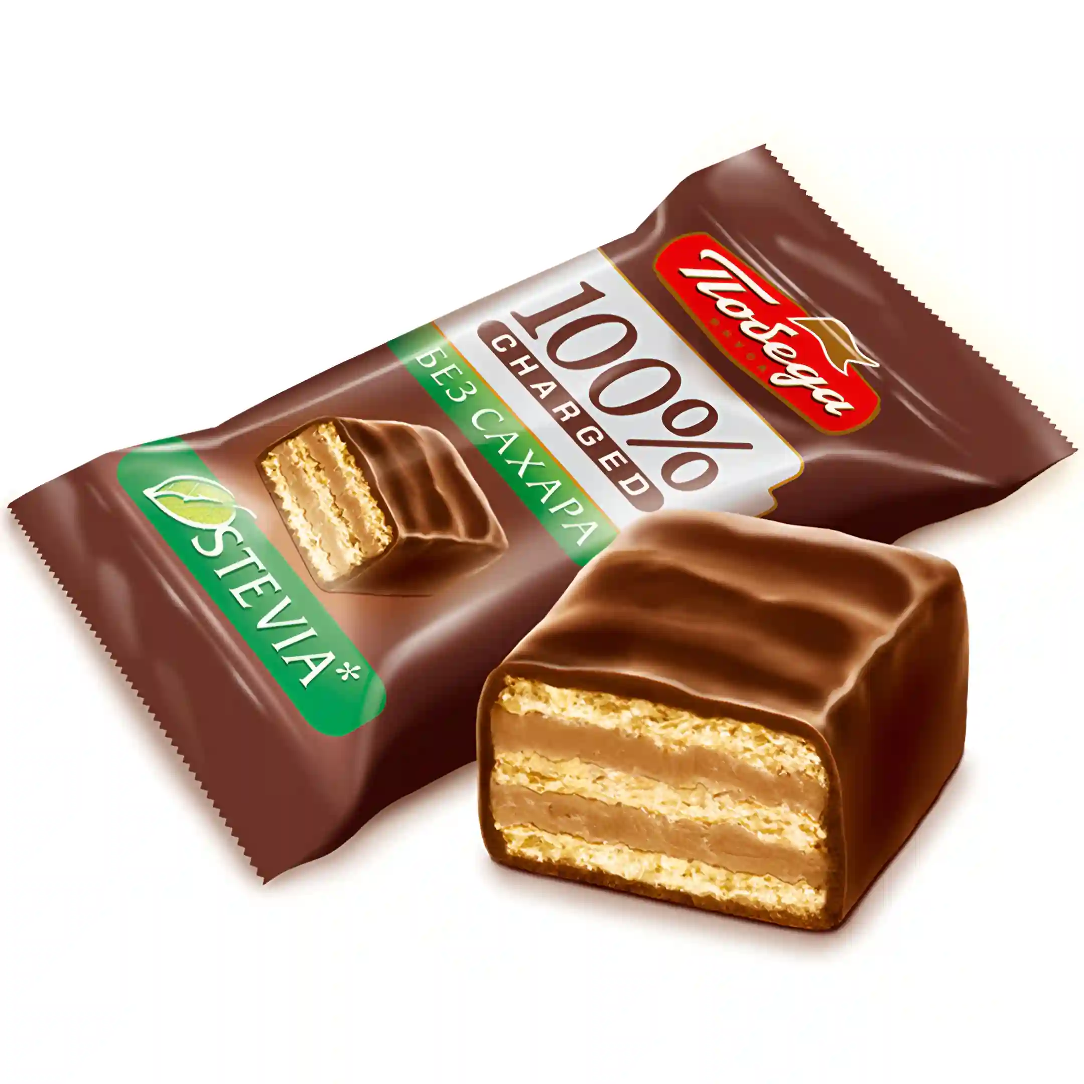 ویفر رژیمی پوبدا Pobeda بدون شکر روکش شکلات...