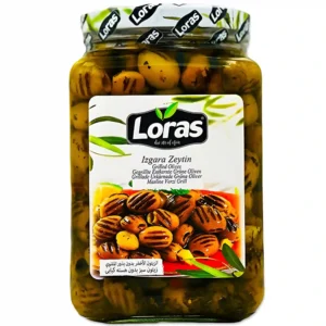 زیتون سبز بدون هسته کبابی لوراس Loras Izgara Zeytin وزن 1500 گرم