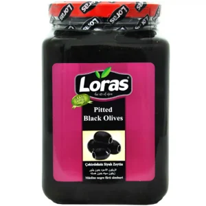 زیتون سیاه بدون هسته لوراس Loras Pitted Black Olives وزن 1500 گرم