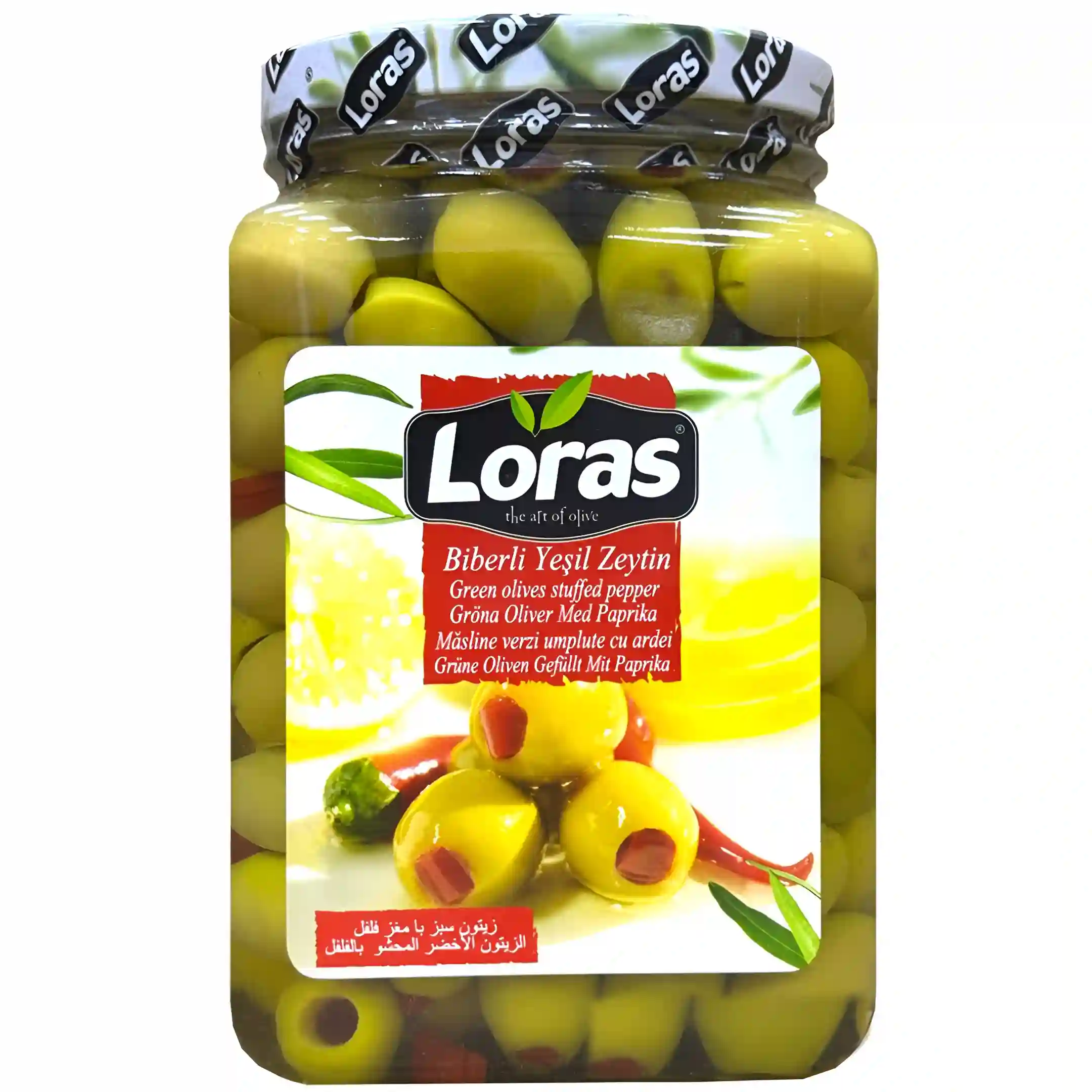 زیتون سبز با مغز فلفل Loras Biberli Yesil...