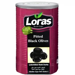 زیتون سیاه بدون هسته لوراس Loras Pitted Black Olives وزن 1300 گرم