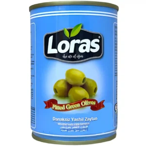 زیتون سبز بدون هسته لوراس Loras Pitted Green Olives وزن 1300 گرم