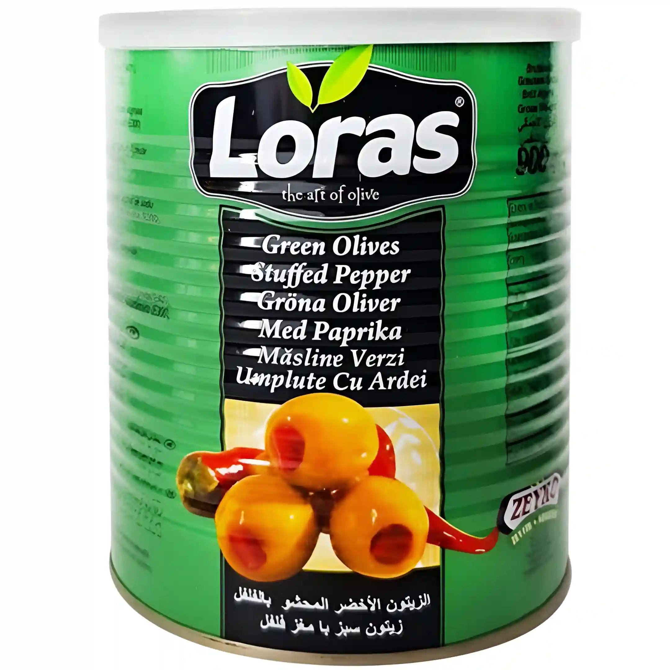 زیتون سبز با مغز فلفل لوراس Loras Biberli...