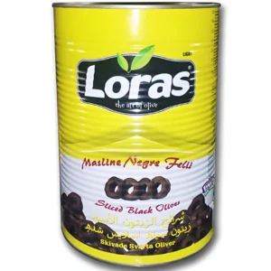 زیتون سیاه اسلایس شده لوراس Loras Sliced Black Olives وزن 1300 گرم