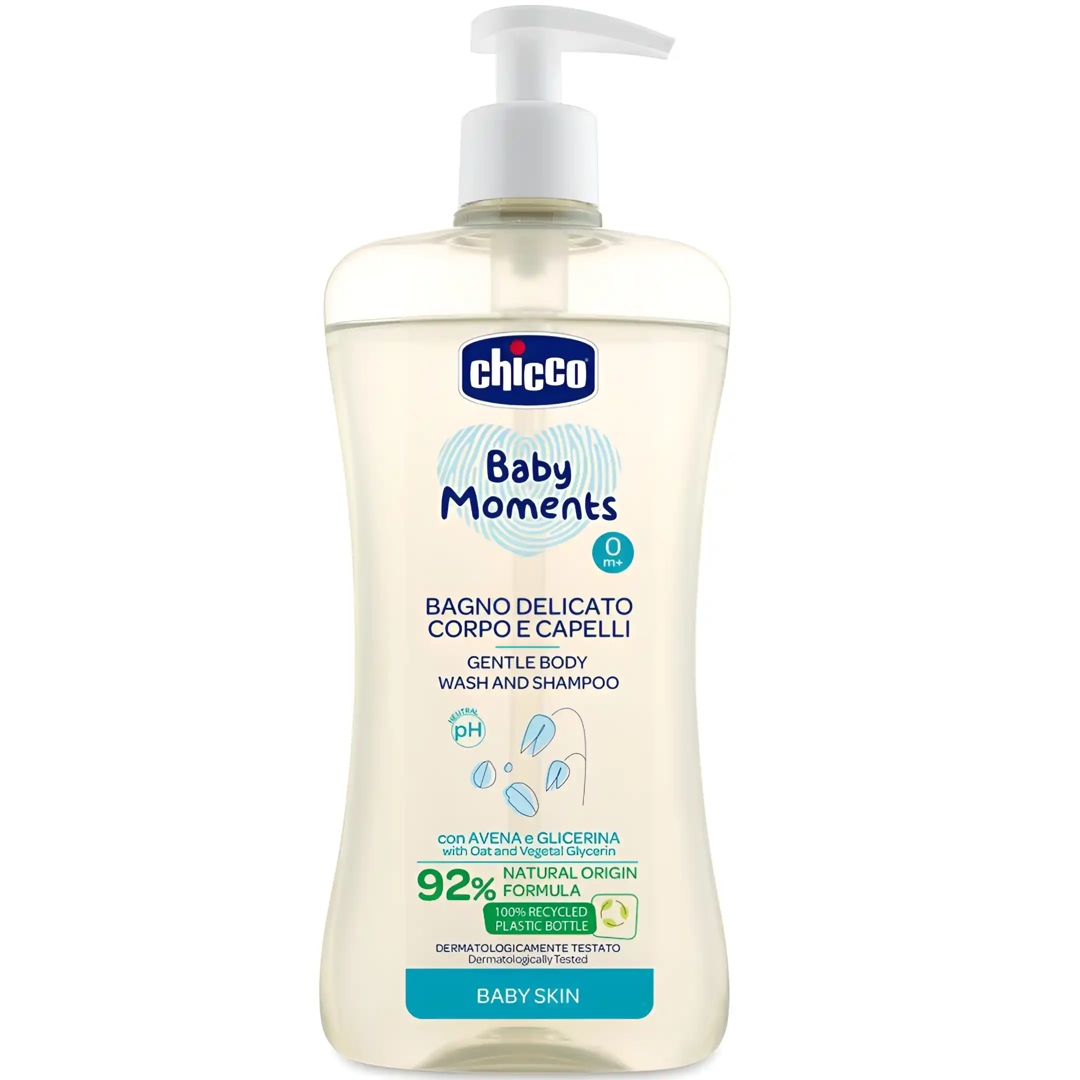 شامپو سر و بدن کودک 92% چیکو Chicco Bagno Delicato Corpo E Capelli حجم 500 میل