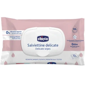 دستمال مرطوب 98% آب کودک چیکو Chicco Salviettine Delicate بسته 72 عددی