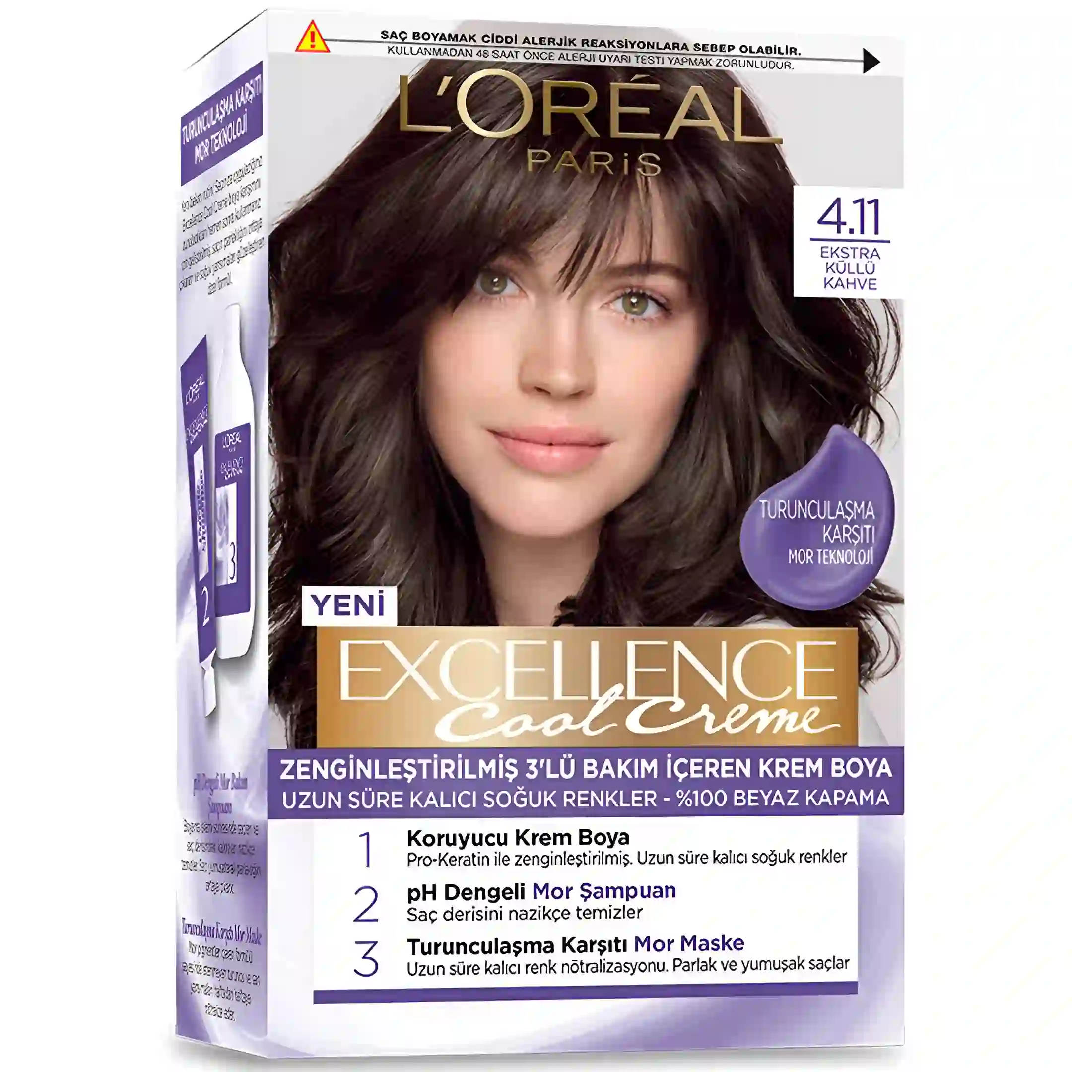 رنگ موی زنانه شماره 4.11 لورئال اکسلنس L’Oréal...