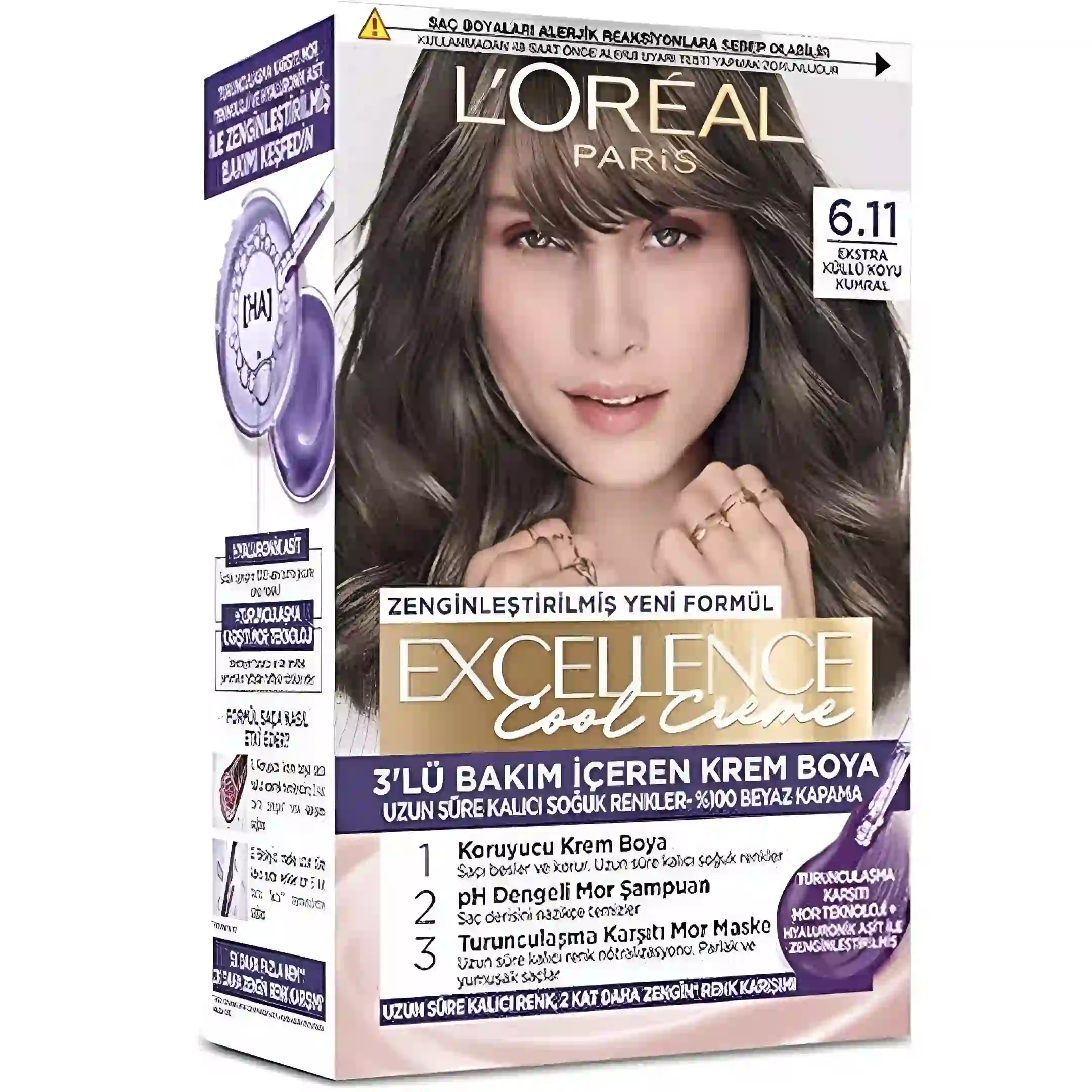 رنگ موی زنانه شماره 6.11 لورئال اکسلنس L’Oréal...