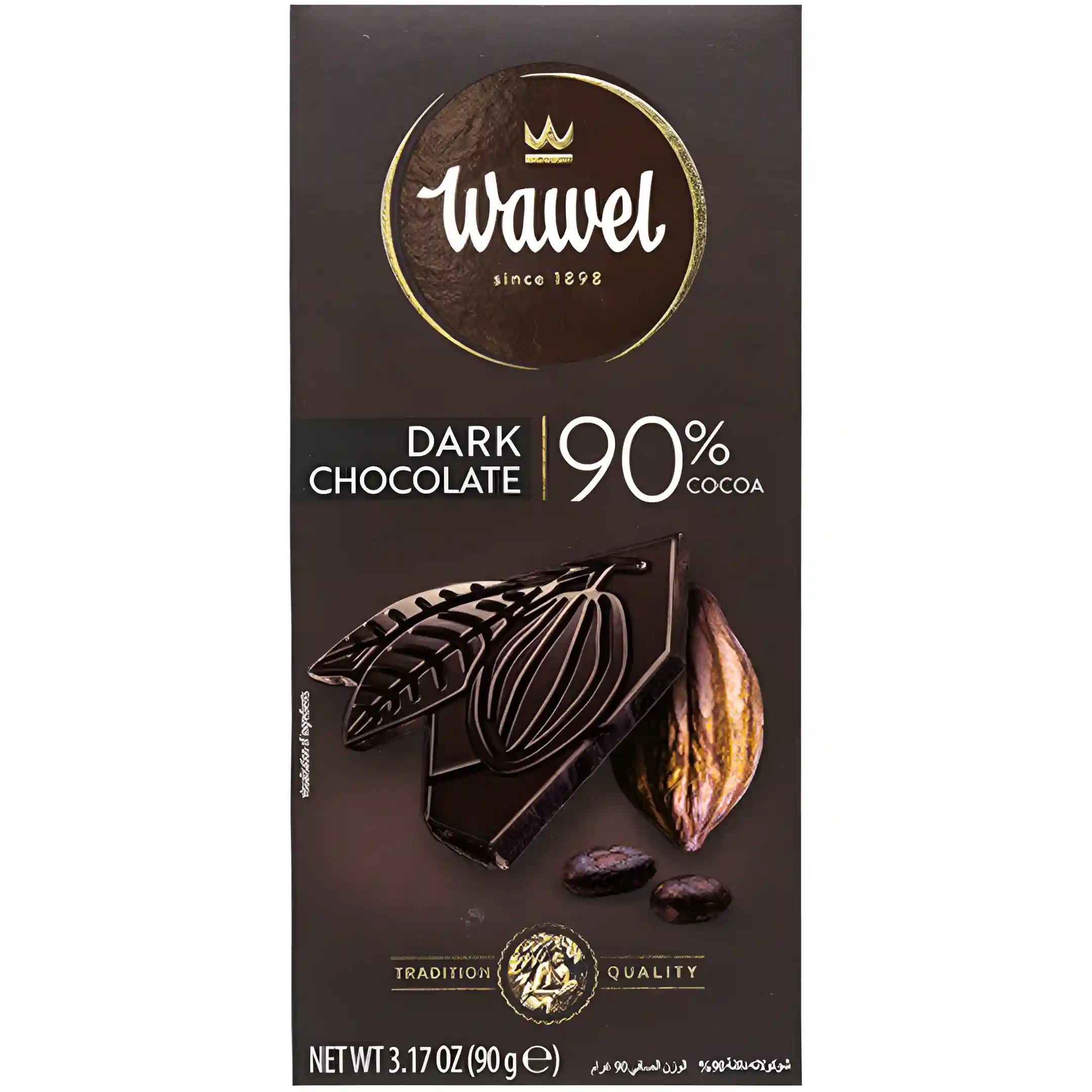 شکلات تلخ 90% واول Wawel وزن 90 گرم