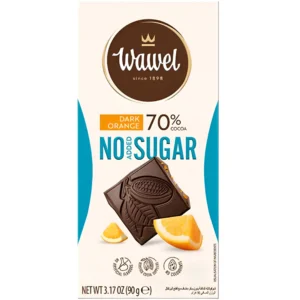 شکلات تلخ 70 درصد پرتقالی واول بدون شکر افزوده Wawel Dark Orange وزن 90 گرم