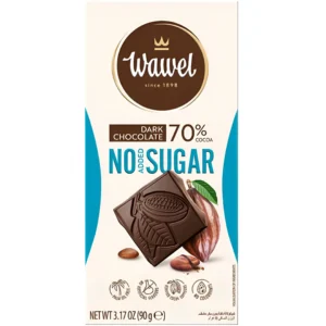 شکلات تلخ 70 درصد واول بدون شکر افزوده Wawel Dark Chocolate وزن 90 گرم