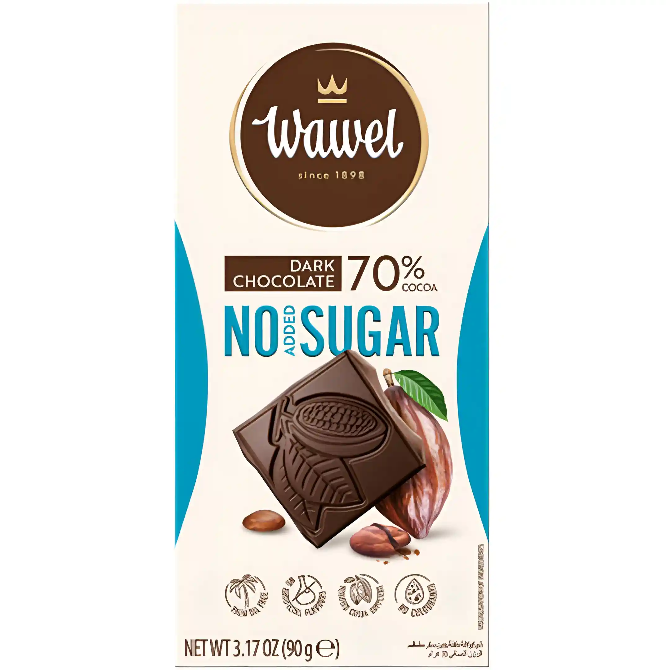 شکلات تلخ 70% واول بدون شکر Wawel وزن...