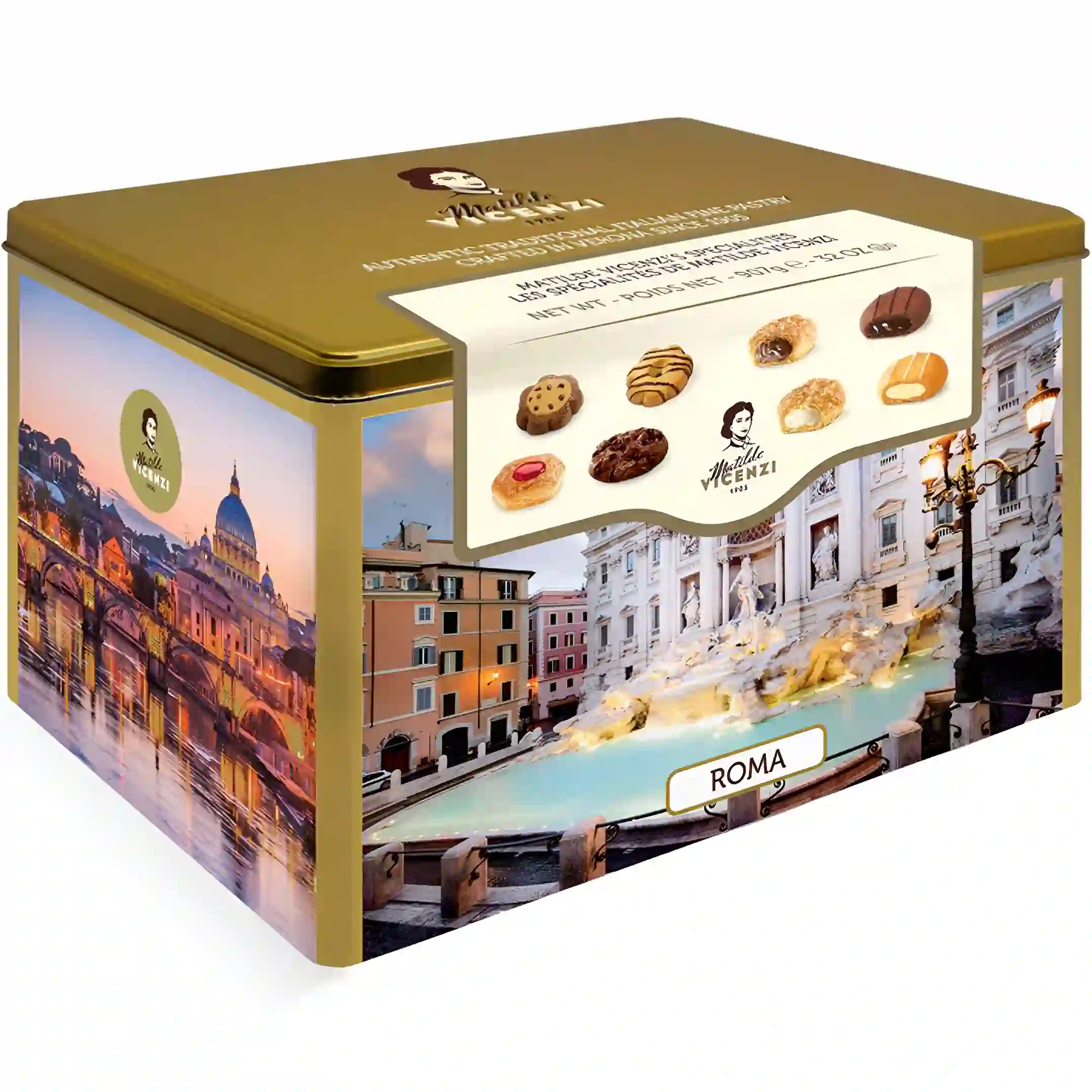 بیسکوییت کادویی فلزی ویچنزی مدل رم Vicenzi Roma...