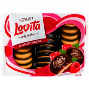 بیسکویت لاویتا روشن با لایه ژله تمشک و روکش شکلاتی Roshen Lovita Raspberry وزن 420 گرم