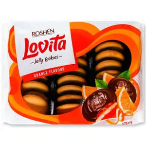 بیسکوئیت لاویتا روشن با لایه ژله پرتقال و روکش شکلاتی Roshen Lovita Orange وزن 420 گرم